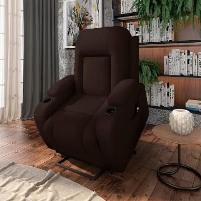 Poltrona Reclinável Crihs Lift G23 com Massagem e Aquecimento Pu Marrom Gran Belo