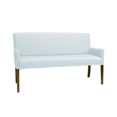 Poltrona 2 Lugares Liverpool Tressê em Corino Sintético Branco G15 Gran Belo
