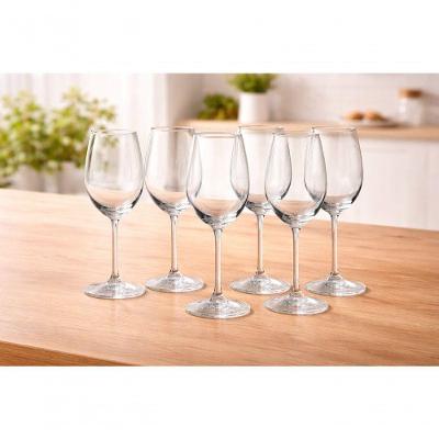 Jogo 6 Taças de Cristal 615ml para Vinho Uso à Mesa Transparente Fratelli