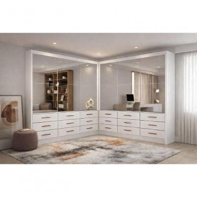 Closet Domus Premium 18 Gavetas 6 Prateleiras MDF-MDP 324cm Espelhado Domus Parati