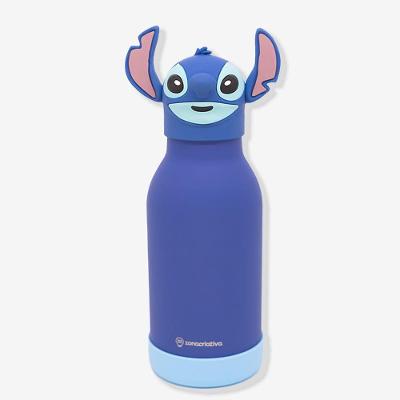 Garrafa Térmica Funny Stitch 500ML em Aço Inoxidável com Tampa Rosqueável Azul Disney