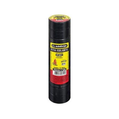 Fita Isolante Antichama 930 para Isolamento Elétrico 19mm X 5m Preto Adelbras