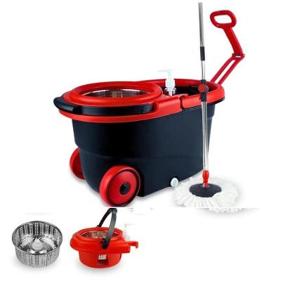 Mop Giratório Perfect com Balde Cesto Inox Rodas Reservatório de Sabão Uso Doméstico Yeet