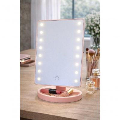 Espelho de Mesa para Maquiagem com LED e USB para Skincare e Sobrancelhas Dromos