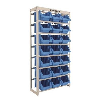 Estante com Gaveteiro 21 Gavetas No 7 8014A Aço Azul 150x75x33cm Presto