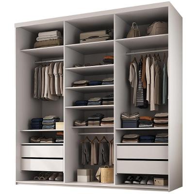 Closet Casal Tunísia R02 4 Gavetas 9 Prateleiras Mdf 208cm Branco Lyam Decor
