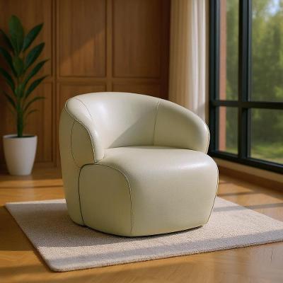 Poltrona Giratória Hades G34 Sala de Estar Couro Offwhite Conforto Gran Belo