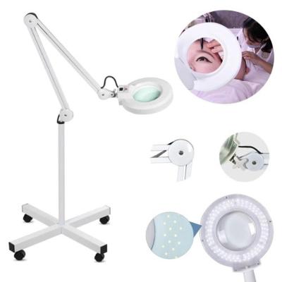 Lupa Luminária Estética Yeet Tripé Articulado Branca Bivolt 10x 120 Leds 24W