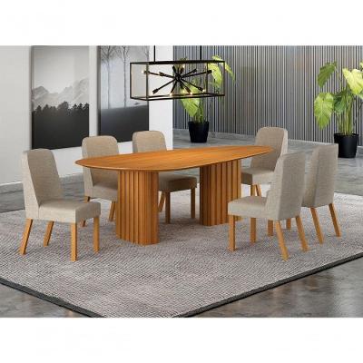 Conjunto de Jantar Iza 6 Lugares Tampo em MDF com Mesa 180x90cm Arbo