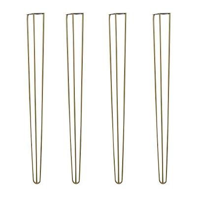 Kit 4 Pés Hairpin Legs Gran Belo G41 para Mesa de Canto e Aparador 60cm Dourado