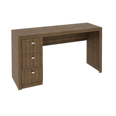Mesa para Escritório Home Office ME4102 3 Gavetas MDP Nogal Marrom Gran Belo