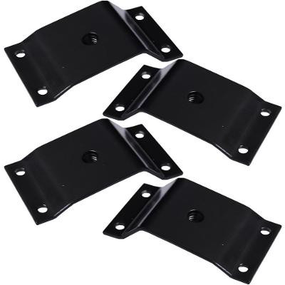 Kit 4 Chapinhas Fixação Pés Palito Gran Belo G59 Chapa Inclinada 10o Rosca 5-16 Preto