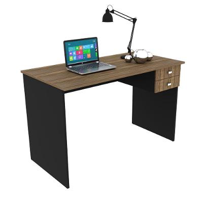 Mesa para Escritório ME4165 2 Gavetas MDP Nogal-Preto Gran Belo