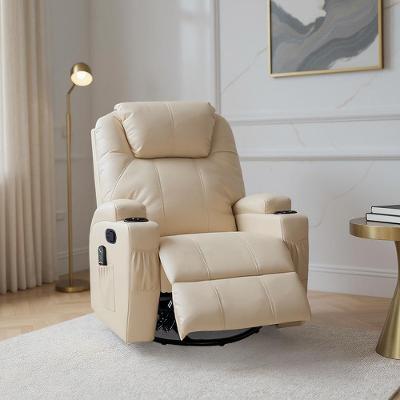 Poltrona do Papai Reclinável Manual Vector G94 Pu Bege com Massagem e Aquecimento Gran Belo