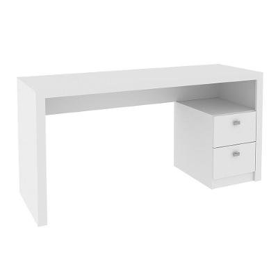 Mesa para Escritório ME4130 2 Gavetas MDP 136cm Branco Gran Belo