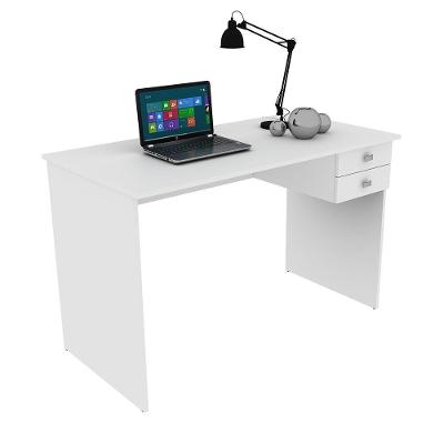 Mesa para Escritório Retangular ME4165 2 Gavetas MDP 117cm Branco Gran Belo