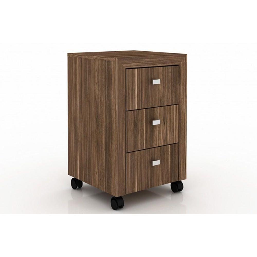 Gaveteiro p/ Escritório ME4108 c/ 3 Gavetas e Rodízios Nogal - Tecno Mobili - 1