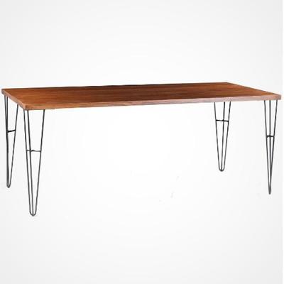 Mesa de Jantar Ludiana 8 Lugares Retangular Madeira Maciça 220cm Grafite Gran Belo