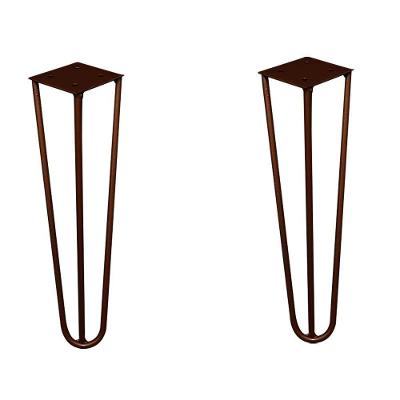 Kit 2 Pés de Mesa Hairpin Legs Metal 30cm para Rack e Puff Bronze Gran Belo