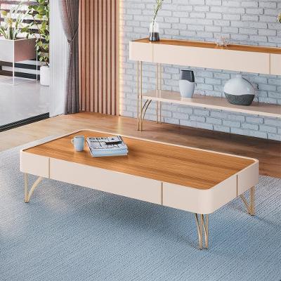 Mesa de Centro Rennes G26 Retangular MDF MDP 132cm Off White-Cinamomo Gran Belo