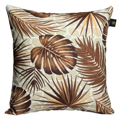 Almofada Decorativa Impermeável Antimofo Floral Marrom para Sofá e Ambiente Externo Trama Original