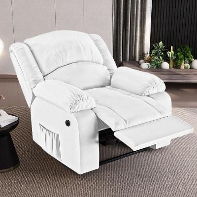 Poltrona Reclinável Elétrica Madrid G23 com Massagem Usb Pu Branco Gran Belo