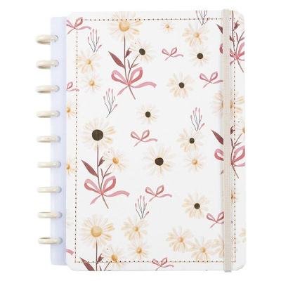 Caderno de Disco Médio Disko Laços Capa Dura com Folhas Reposicionáveis 80 Unidades Floral