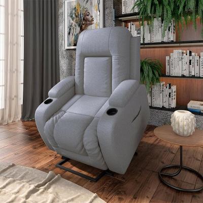 Poltrona Reclinável Elétrica Lift Crihs G23 Linho Confortável Cinza Gran Belo
