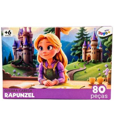 Quebra Cabeça Infantil Rapunzel 80 Peças 6389 Educativo em Papel Cartão Mini Toys