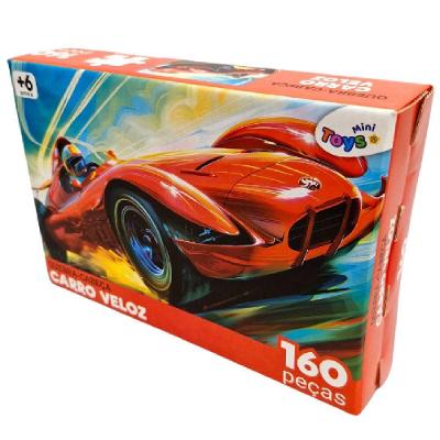 Quebra Cabeça Infantil 160 Peças Carro Veloz 6370 Educativo para Raciocínio Lógico Mini Toys