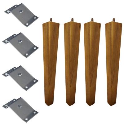 Pé Palito para Móvel com Chapinha G75 G59 Quadrado Madeira 4cm Mel Gran Belo
