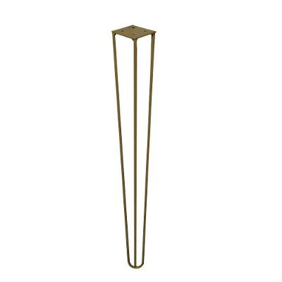 Pé Hairpin Legs Gran Belo G41 para Mesa de Canto Aparador em Ferro Maciço 60cm Dourado