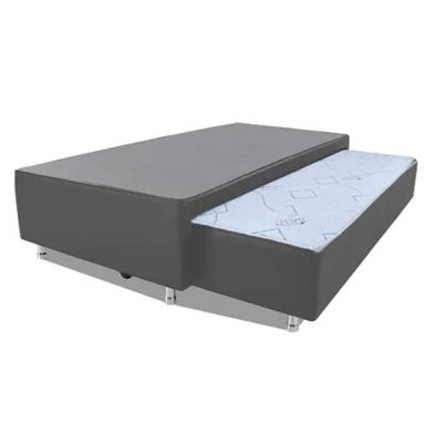 Cama Box Bicama Auxiliar Solteiro 40x88x188 Espuma 8cm Madeira Cinza Homequeen