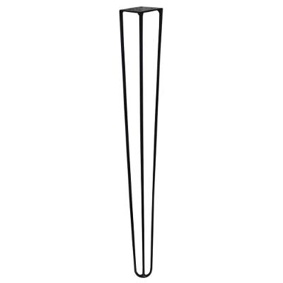 Pé de Mesa Hairpin Legs de Metal Gran Belo G41 para Mesa de Canto Ferro Maciço 60cm Preto