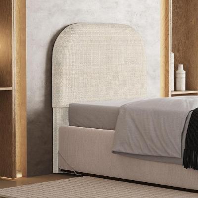 Cabeceira Solteiro Orgânica Lanna W01 para Cama Box Madeira Maciça Linho Palha Lyam Decor