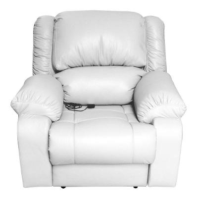 Poltrona do Papai Reclinável Elétrica Magnum G23 com Massagem Couro Sintético Branco Gran Belo