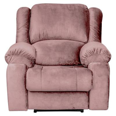 Poltrona do Papai Reclinável Elétrica Magnum com Massagem Usb Veludo Rosê Gran Belo