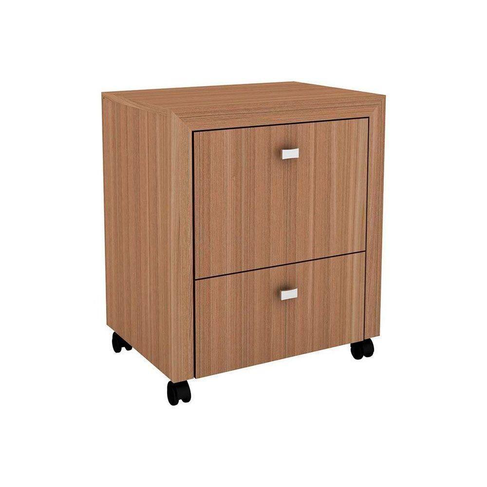 Gaveteiro p/ Escritório ME4112 Pasta Suspensa c/ 2 Gavetas Amêndoa - Tecno Mobili - 1