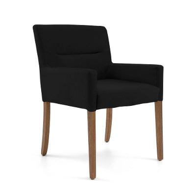 Poltrona Decorativa Vicenza para Sala de Estar Veludo Preto G15 Gran Belo