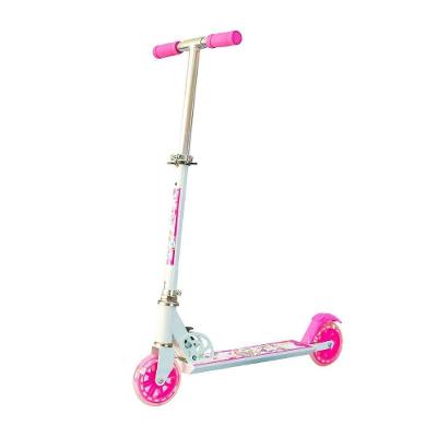 Patinete Infantil Feminino Mini Travessos Rodas LED Ajustável Branco Até 70kg Unik