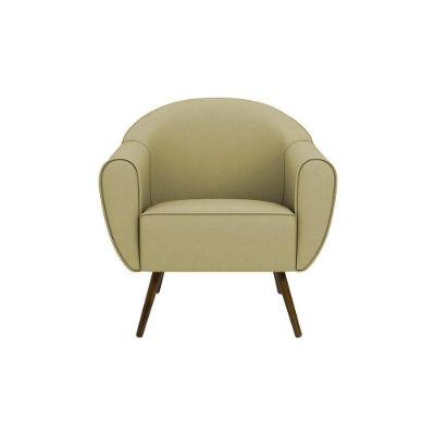 Poltrona Decorativa Sacha em Corino Confortável Bege Gran Belo