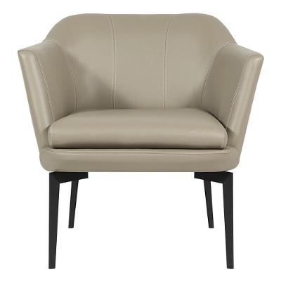 Poltrona Decorativa Rosalie Couro Bege G34 para Sala de Estar Gran Belo