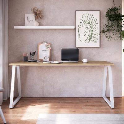 Mesa Escrivaninha Retangular Idea A03 Industrial MDF-MDP 160cm Nogal Sevilha Branco Lyam Decor