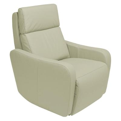 Poltrona Decorativa Reclinável Elétrica Moroni Couro Off White G43 Gran Belo