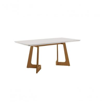 Mesa de Jantar Alegra 6 Lugares Retangular Tampo de Vidro 180cmx90cm
