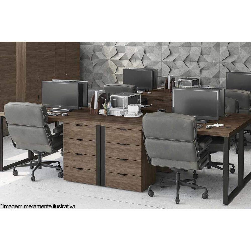 Gaveteiro p/ Escritório Frame F204 c/ 4 Gavetas Munique - Kappesberg - 2