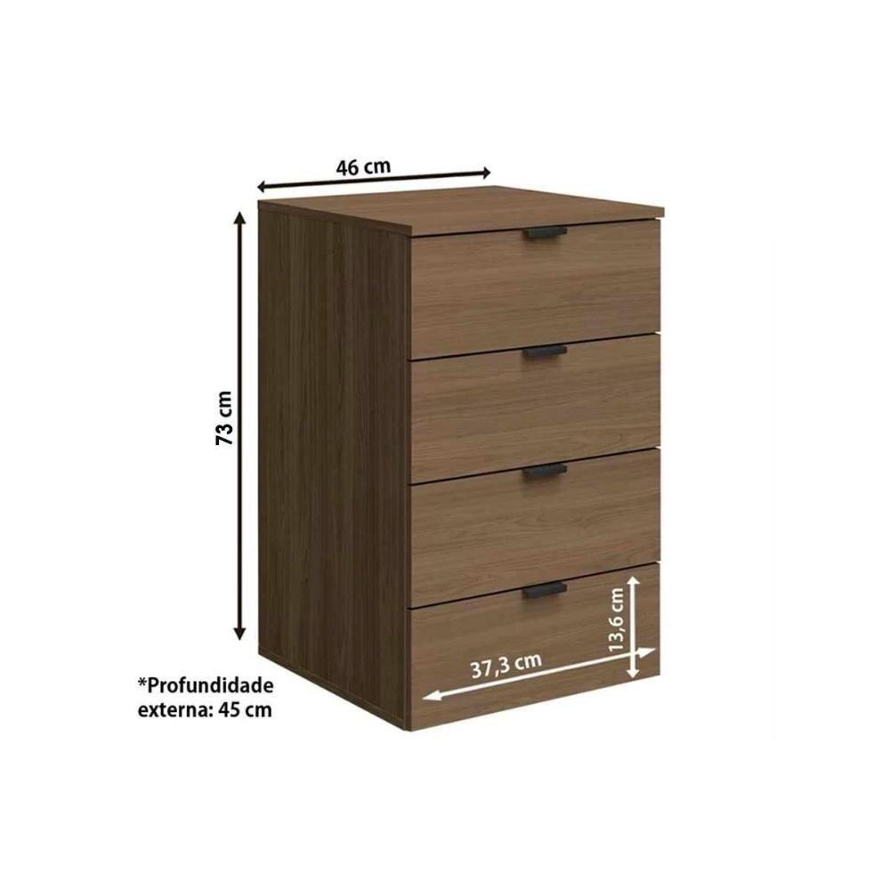 Gaveteiro p/ Escritório Frame F204 c/ 4 Gavetas Munique - Kappesberg - 4