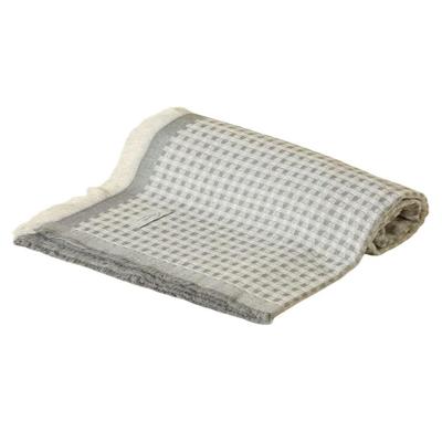 Manta Decorativa Formah Piquet 100% Algodão para Sofá Cama Cinza LM Peter