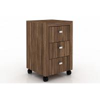 Gaveteiro p/ Escritório ME4108 c/ 3 Gavetas e Rodízios Nogal - Tecno Mobili - 1