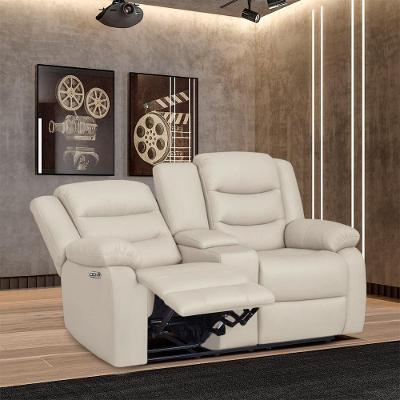 Poltrona Reclinável Elétrica Hollywood 2 Lugares com Massagem Aquecimento Pu Bege Gran Belo